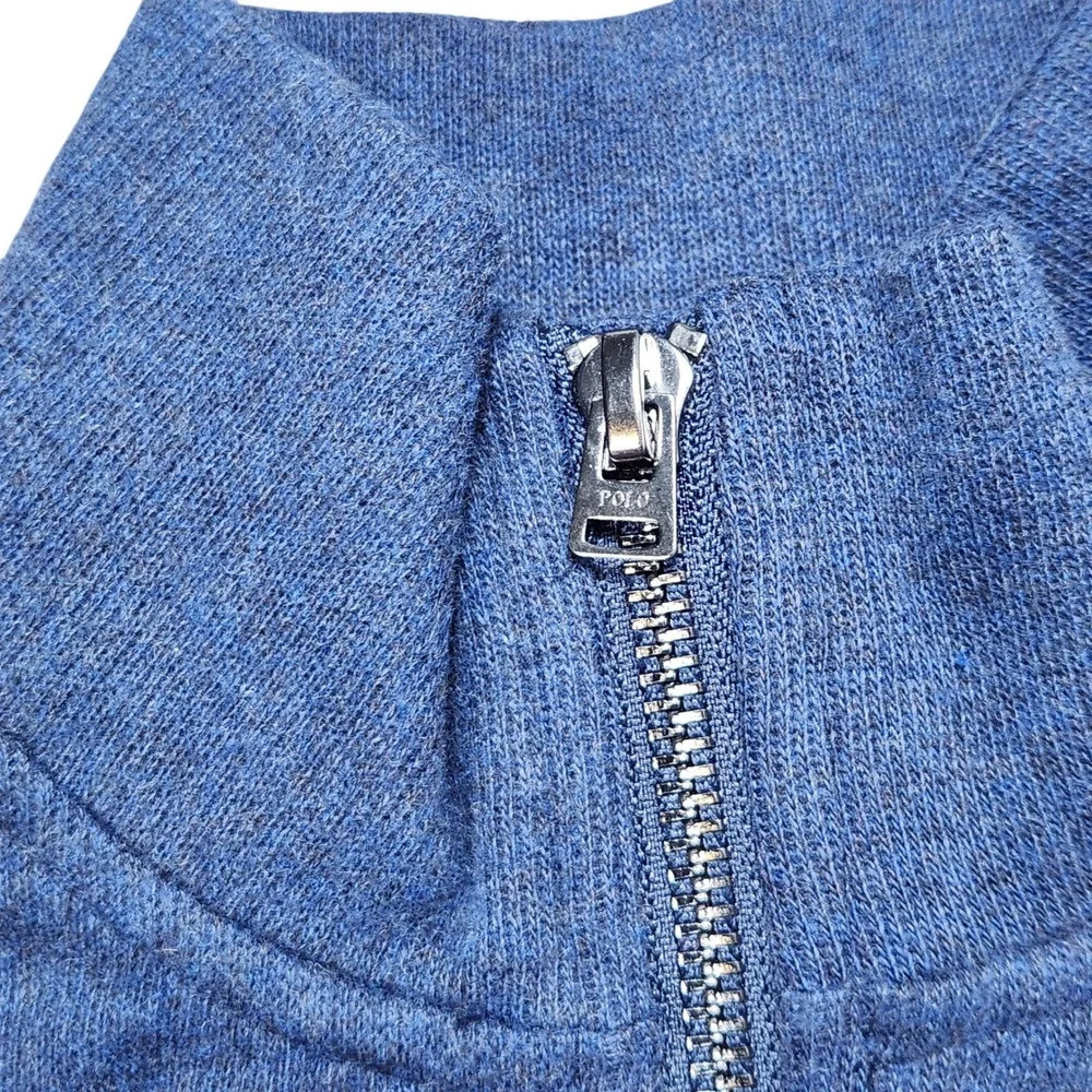 Polo Ralph Lauren Kids Navy Blue Fair Isle Cotton Quarter-Zip‎ Sweater 10-12 New